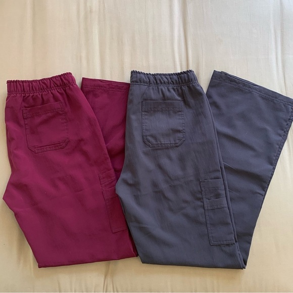 Lot of 2 WonderWink Women’s Tall Cargo Scrub Pants Sz M Tall Grey Maroon 5214T - Picture 16 of 16